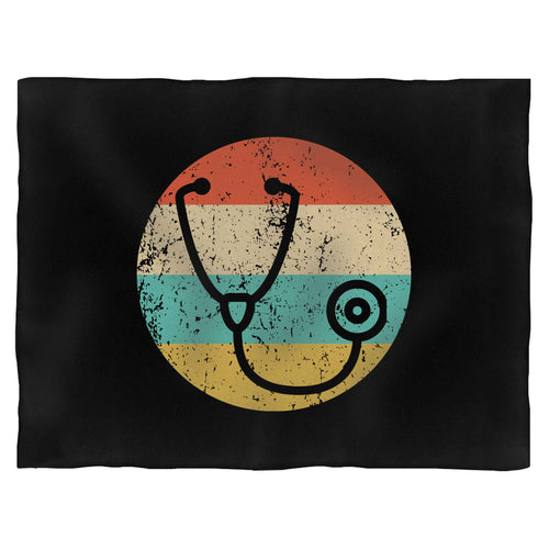 Doctor Nurse Vintage Retro Stethoscope Blanket