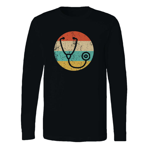 Doctor Nurse Vintage Retro Stethoscope Long Sleeve T-Shirt