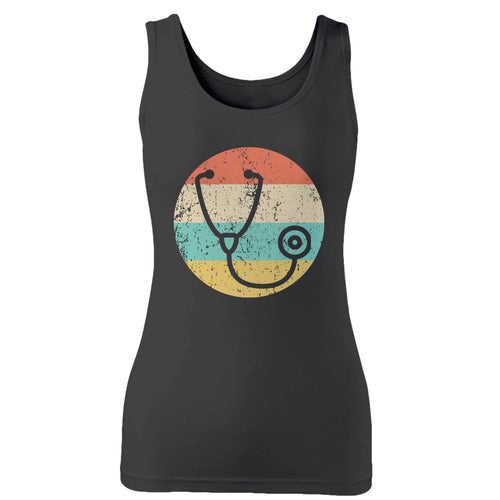 Doctor Nurse Vintage Retro Stethoscope Woman's Tank Top