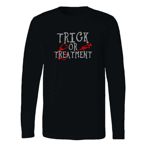 Trick Or Treatment Nurse Funny Halloween Long Sleeve T-Shirt