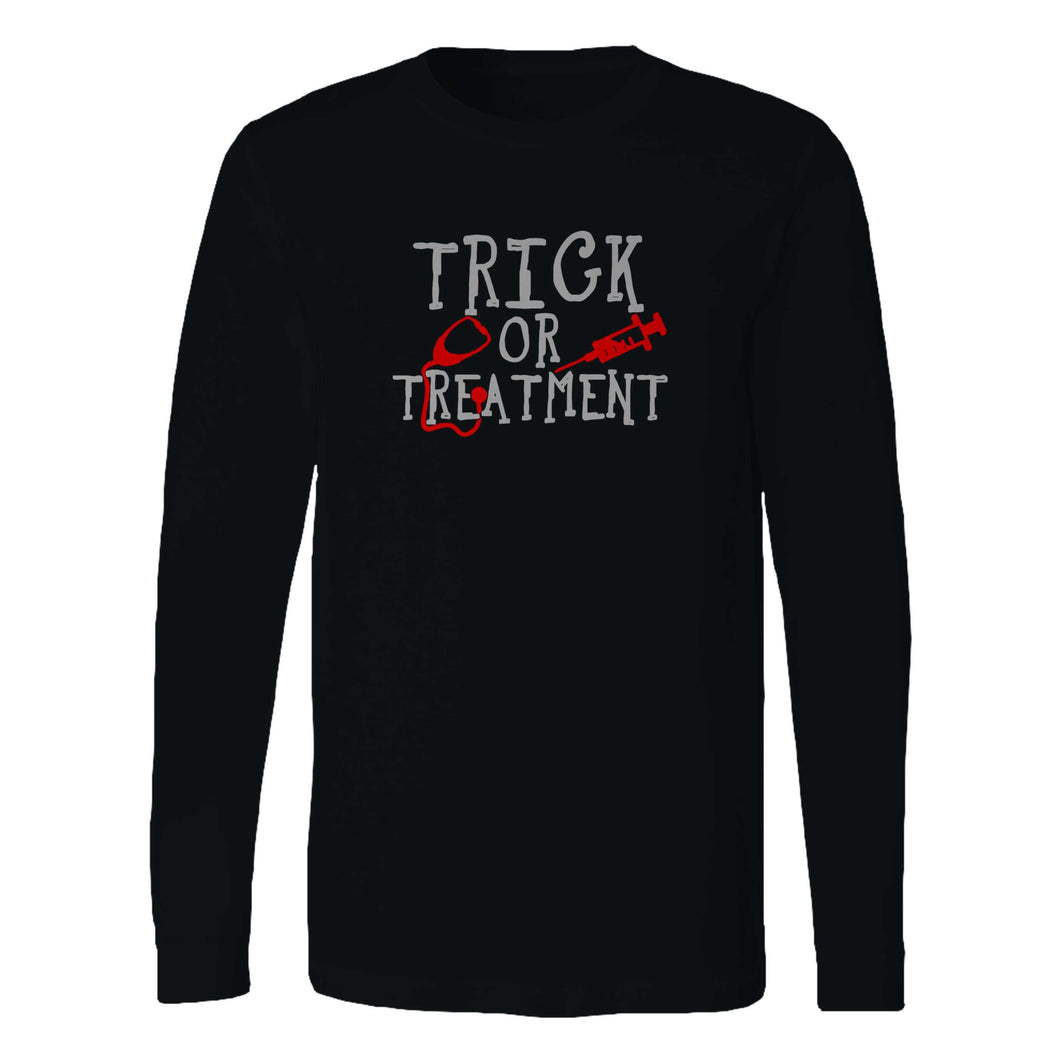 Trick Or Treatment Nurse Funny Halloween Long Sleeve T-Shirt